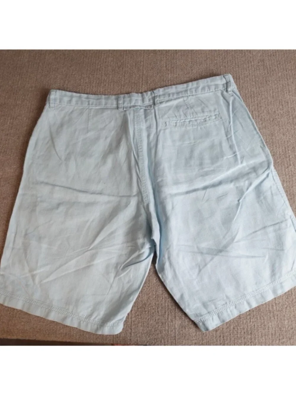Onia Mens Shorts 38 Blue Solid 100% Linen Zip Fly 9.5